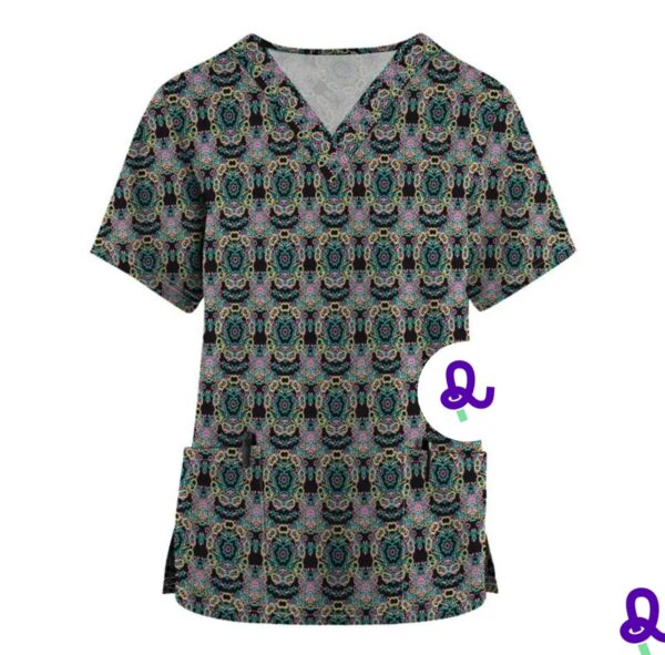 Geometric Titan Scrub Top